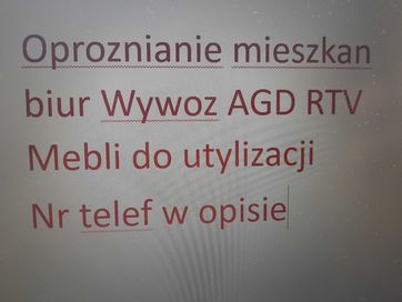 Oproznianie mieszkan biur Wywoz AGD RTV Mebli do utylizacji Tarnowskie