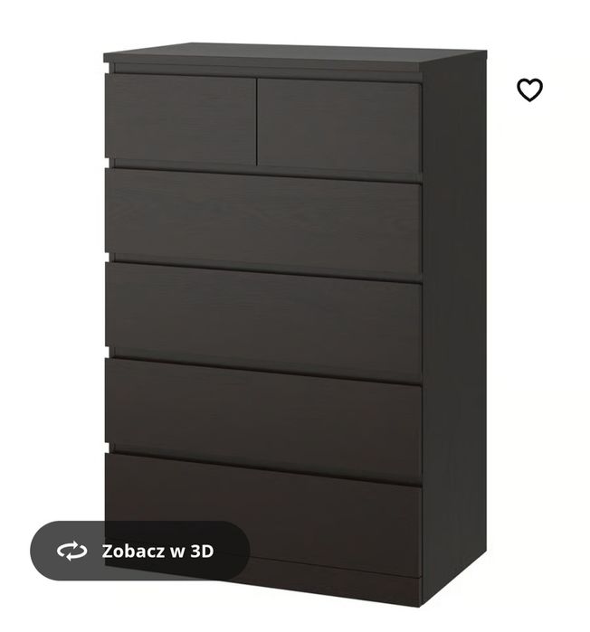 Komoda IKEA Malm czarnobrązowa