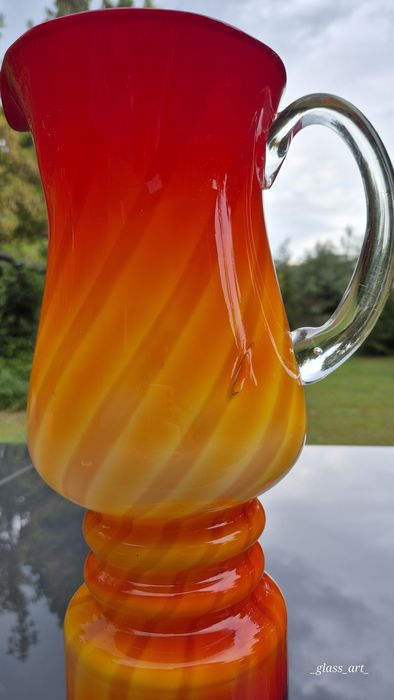 Dzban dzbanek Fiedorowicz Ząbkowice stare kolorowe szkło prl