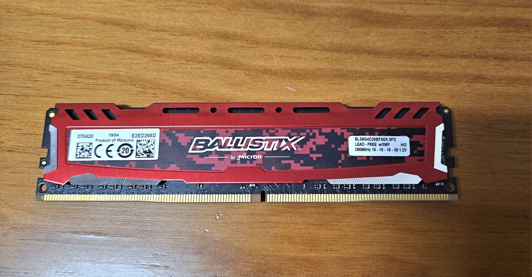Memória RAM Ballistix 8GB DDR4 2666Mhz