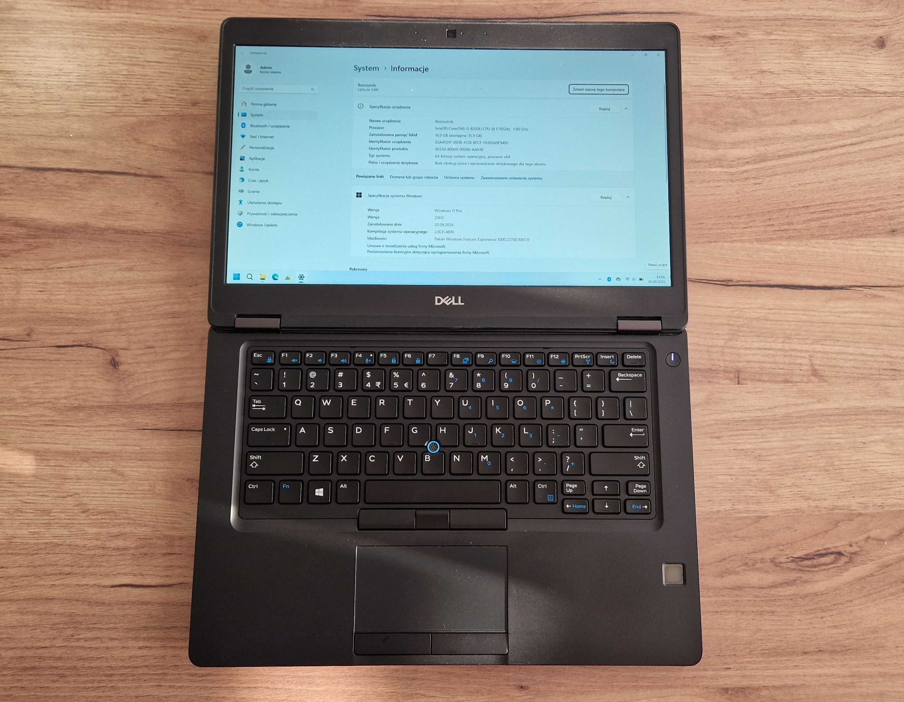 Dell Latitude 5490 i5-8350U, 16GB DDR4, 512GB SSD NVME, Win11 PRO