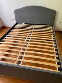Łóżko IKEA Hauga , tapicerowane szare r.140x200cm - dostawa gratis
