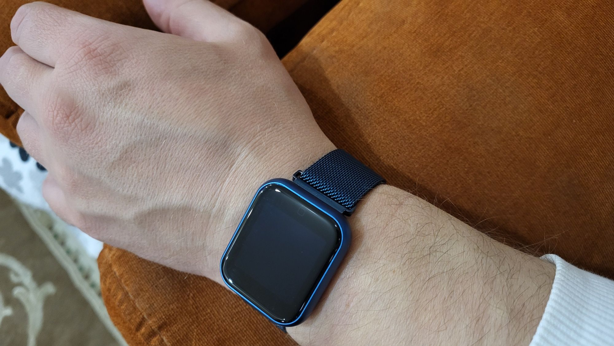 Наручные часы, электронные, смарт браслет, Smart Watch T80S, синие