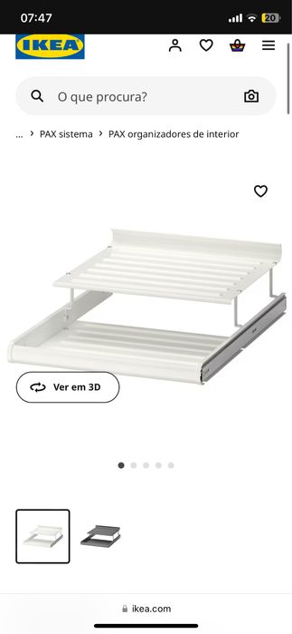 Sapateiras extraíveis brancas ikea