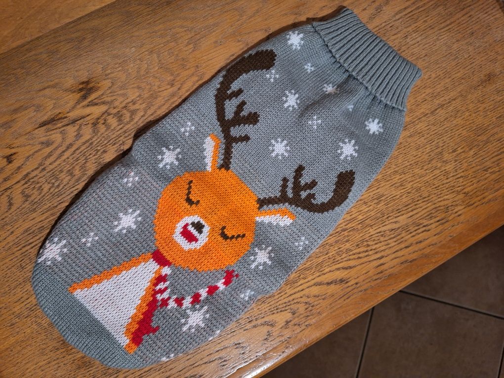 Nowy sweter dla psa świąteczny sweterek ubranko golf zimowy xll