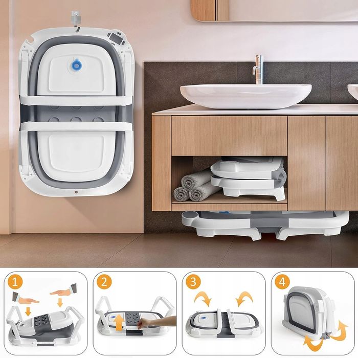 Składana wanienka do kąpieli dla niemowląt – przenośna i bezpieczna