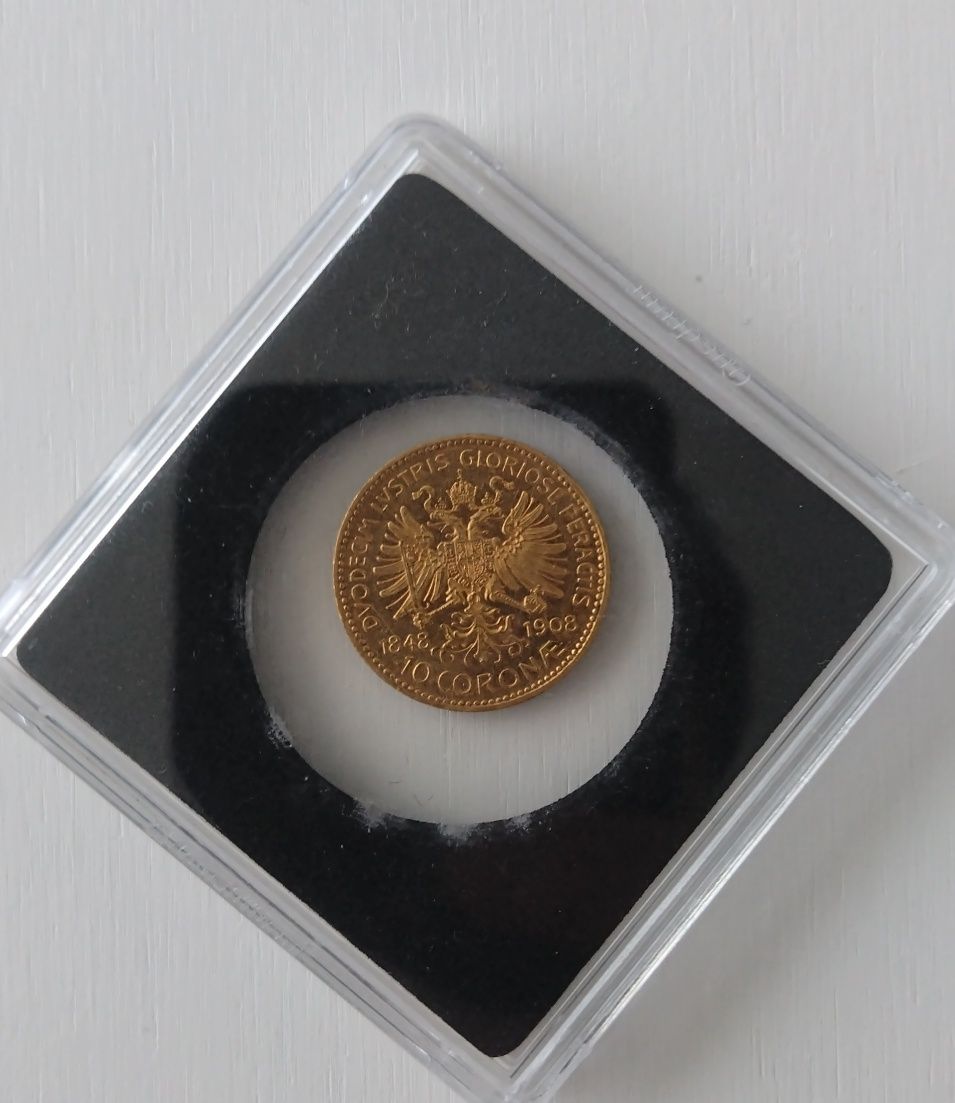 Austria 10 koron 1908 r. 3,38 g Au. jubileuszowa. Unikat
