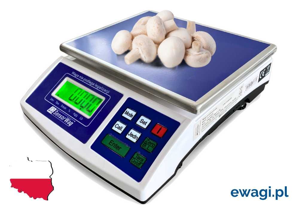 Waga elektroniczna 30kg/1g do ważenia pakowania pieczarek rolnicza
