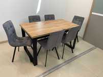 (613) Stół Iris rozkładany + 6 krzeseł, nowe, loft 2099 zł