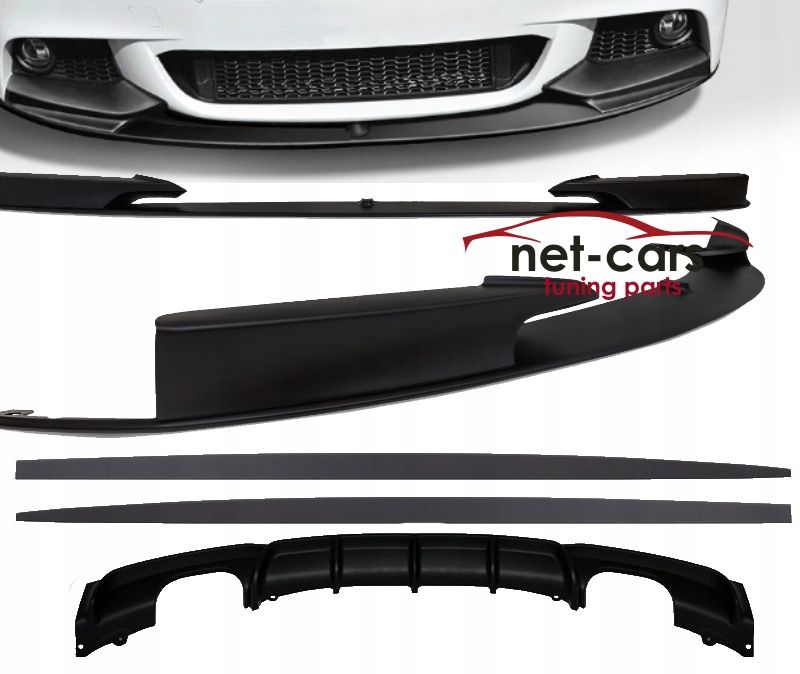 Zestaw BMW F30 F31 MPakiet spoiler przód i tył + progi połysk 00-00