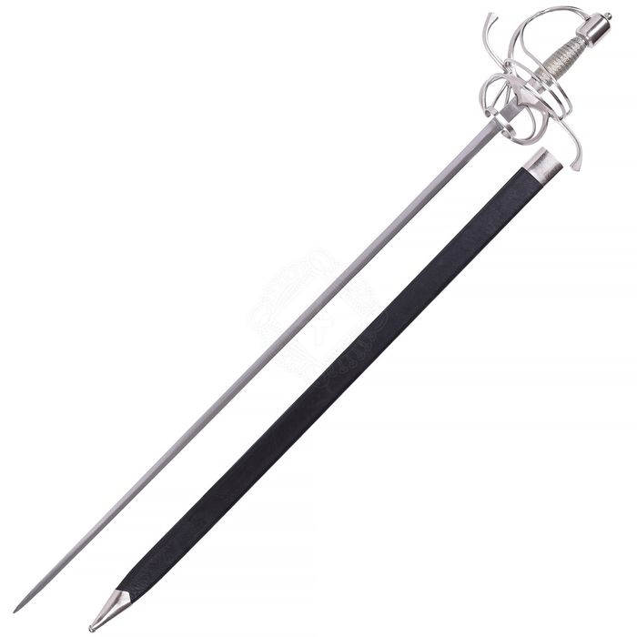 Rapier niemiecki z rękojeścią zagiętą i pochwą. XVII w.