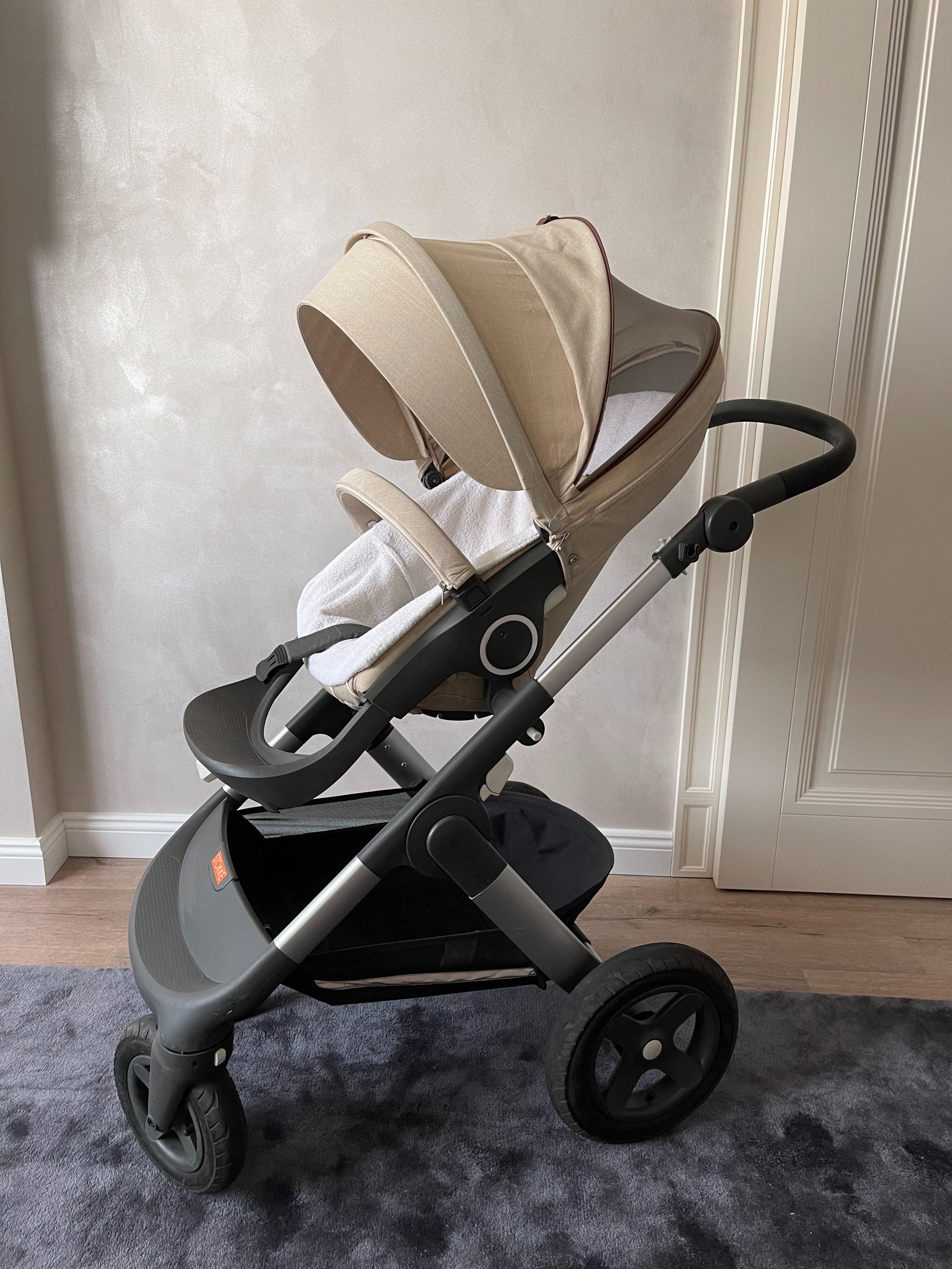 Коляска Stokke trailz прогулка беж меланж и аксессуары