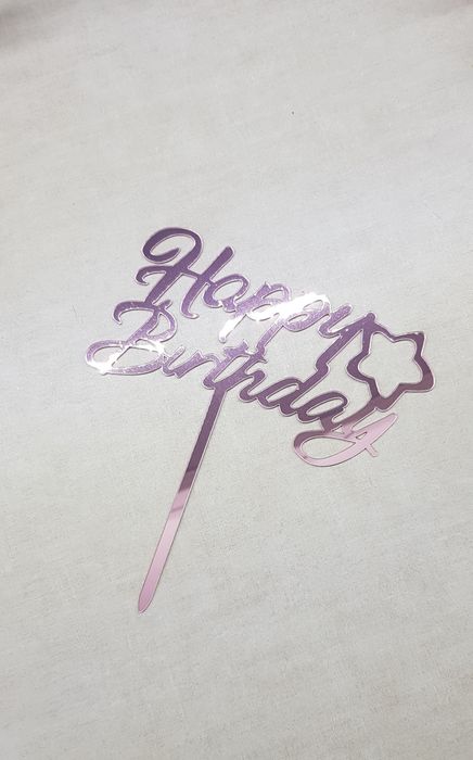 Napis topper na tort happy birthday urodziny dekoracja ozdoba