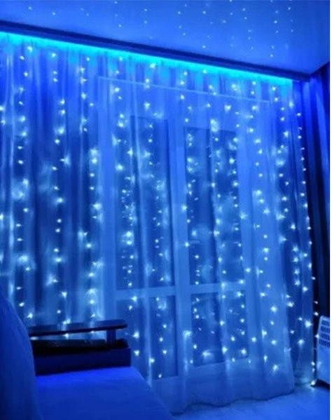 Гірлянда штора Водоспад 480 led 3.0х2.50м Синя