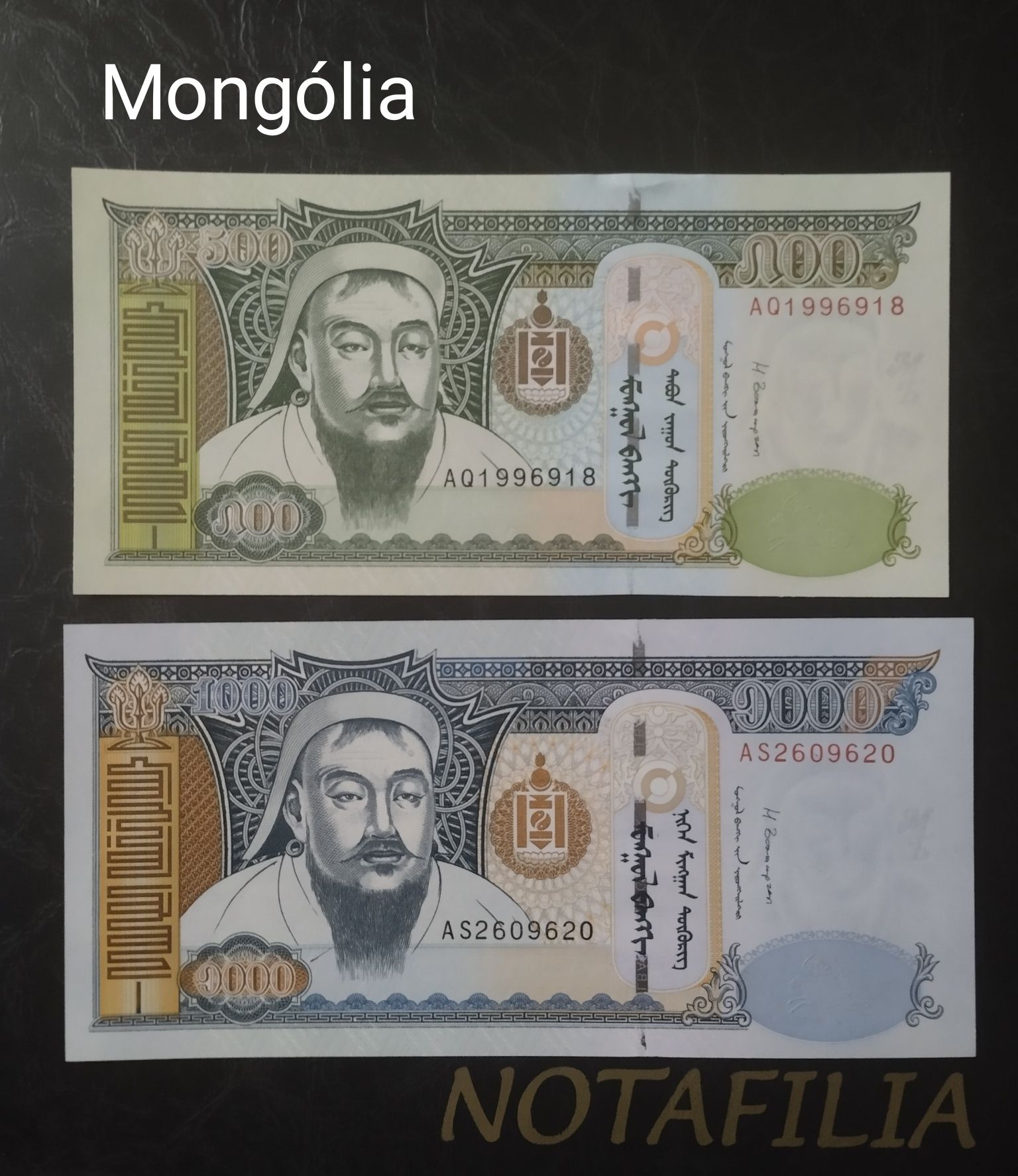 Coleção de notas de Cuba e Mongólia