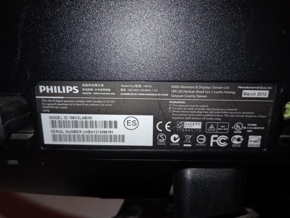 Monitor Philips 196v3l