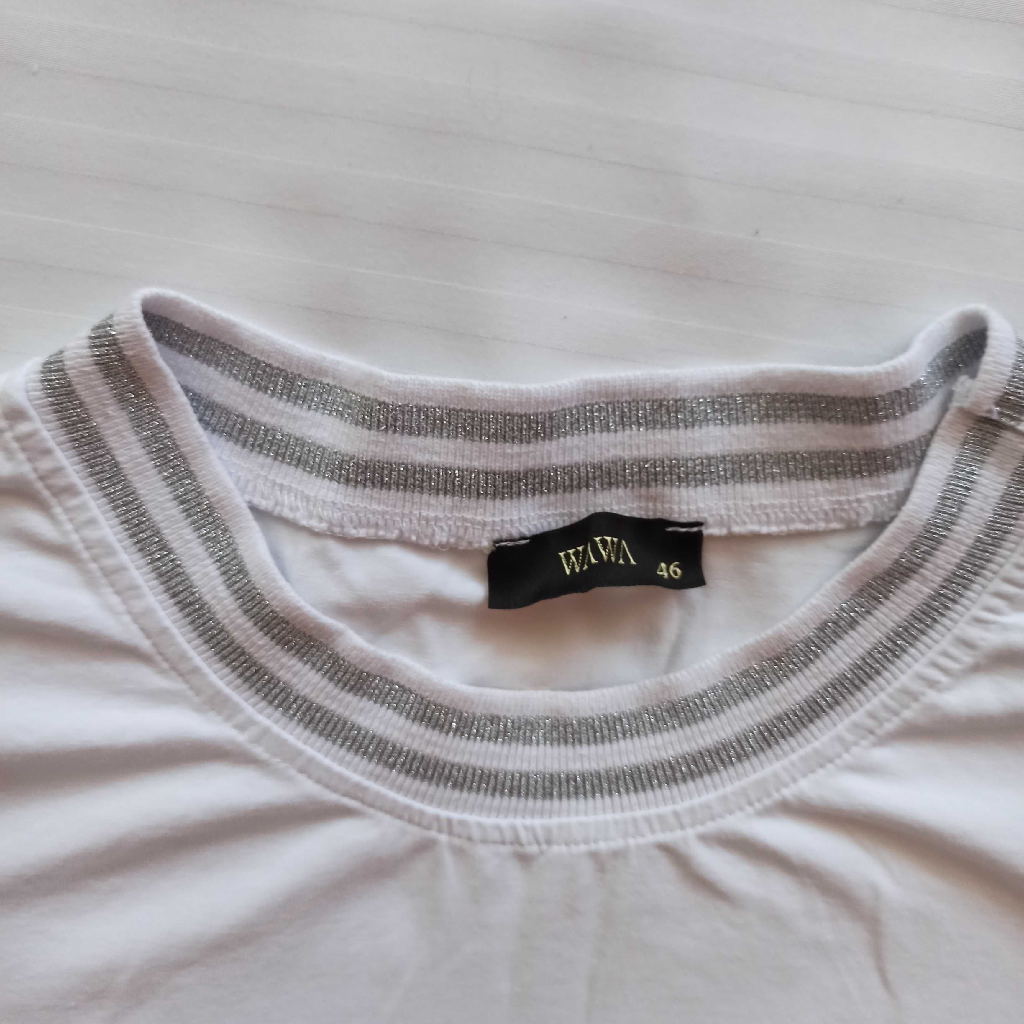 Biała bluzeczka t-shirt miś z cekinów