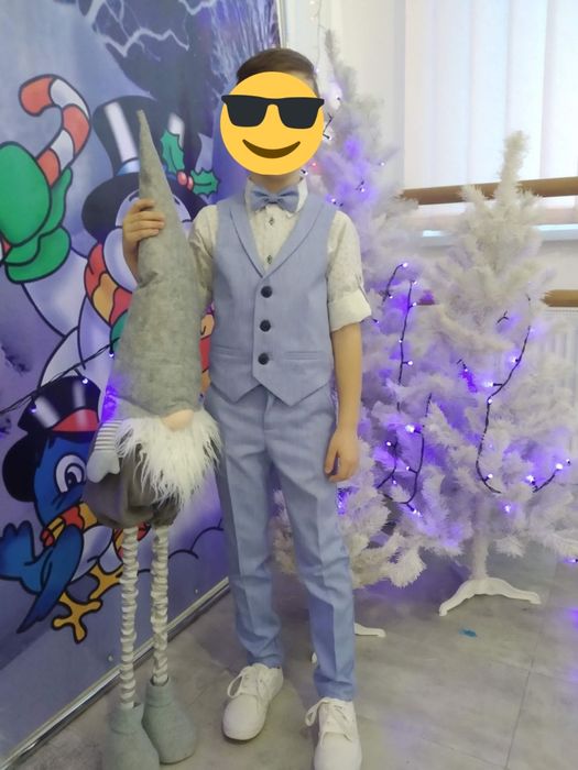 Святковий, новорічний, стильний костюм трійка на хлопчика, зріст 122