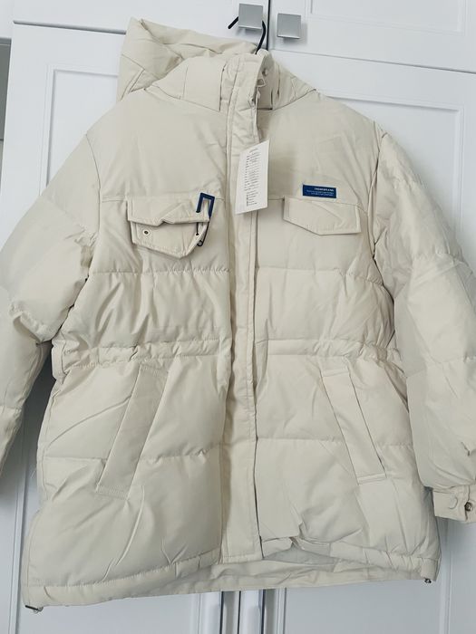 Тепла куртка жіноча Л молочний колір