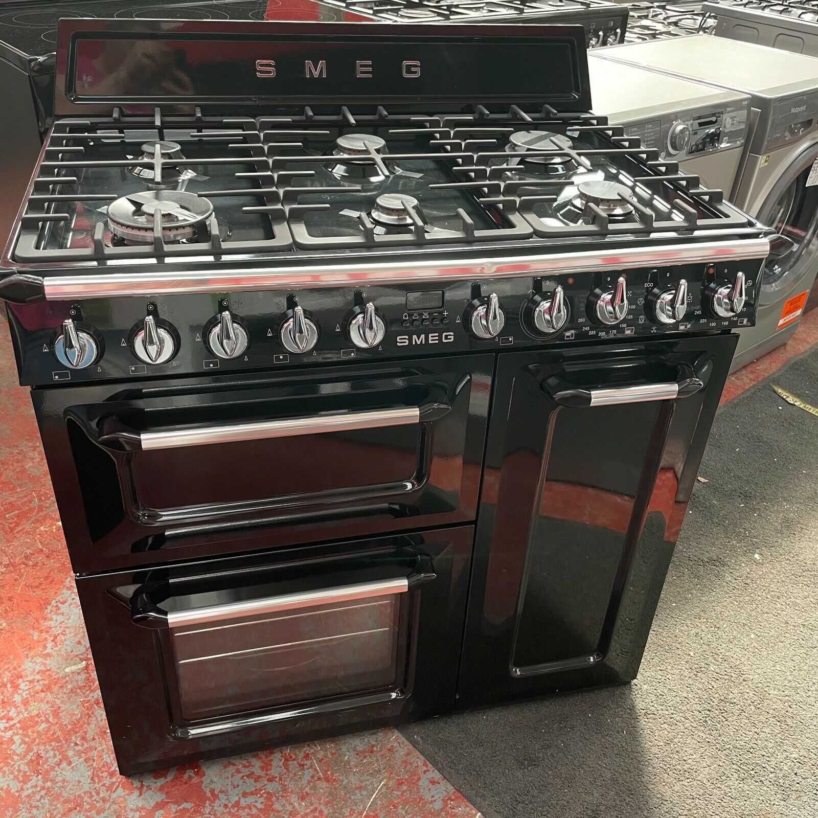SMEG VICTORIA kuchenka styl RETRO czarna z OKAPEM SMEG 90CM gwarancja!