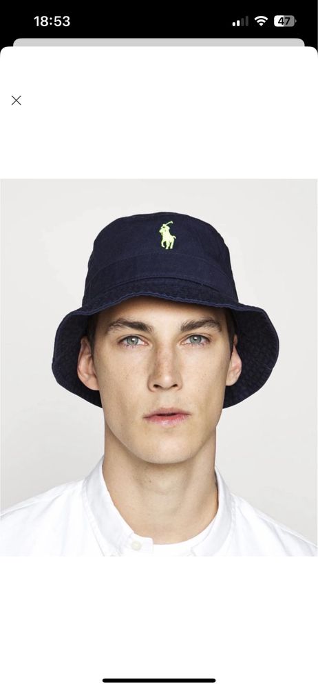 панама Polo Ralph Lauren Navy Blue Small Pony Bucket Hat Оригінал