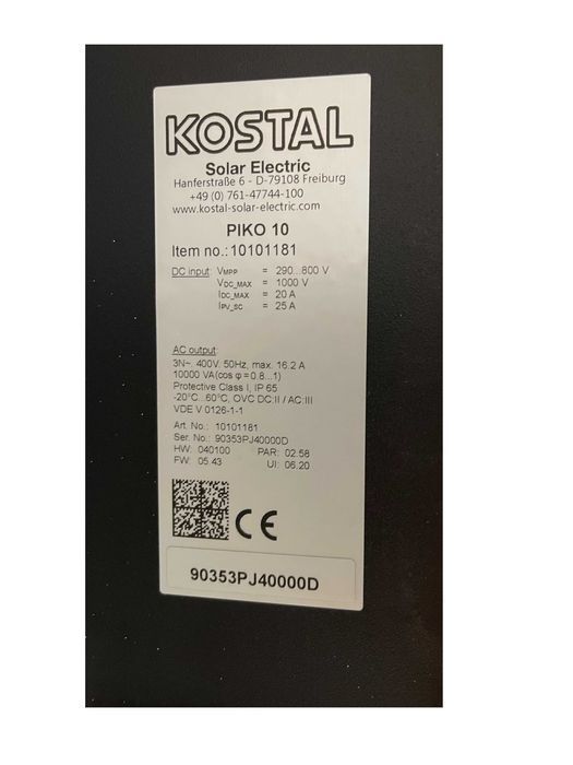Falownik Inwerter 3 fazowy 10KW Kostal Piko 10