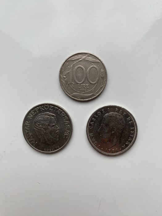 Монета/5 Forint 1983 Hungary/5 PTAS 1984 Espana/100 Lire 1996 Italiana