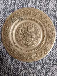 антикварная латунная тарелка танцующего бога NATRAJA ручной работы