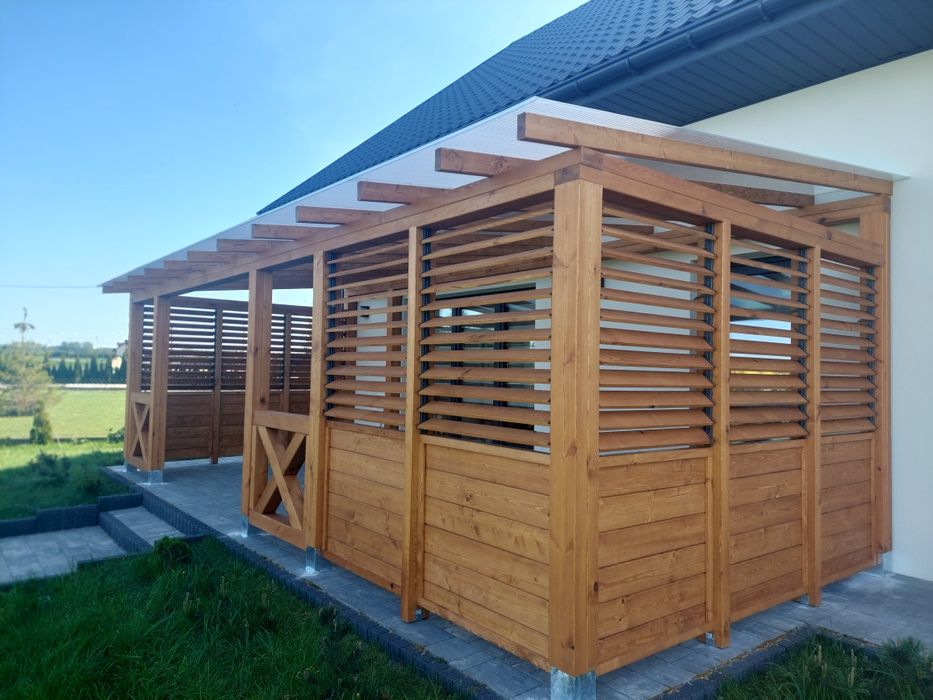 Taras drewniany zadaszenie tarasu