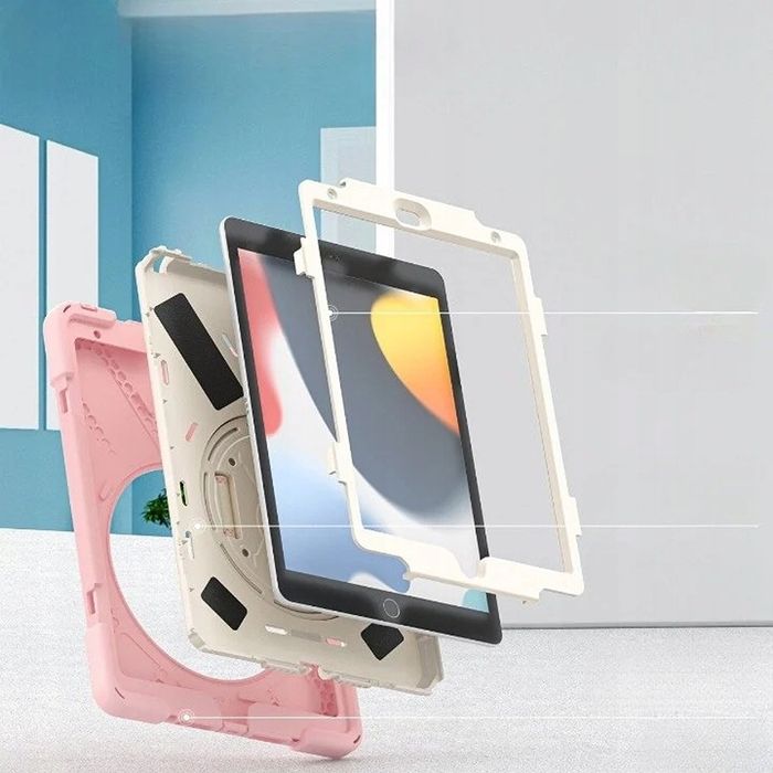Etui do iPad Mini 5/4 7.9" Pancerne z Obrotową Podstawką Różowe