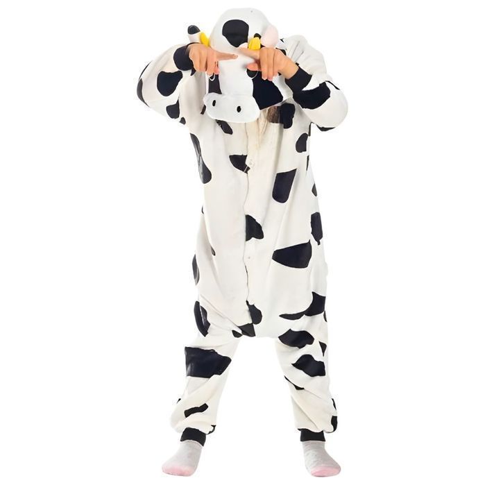 Piżama Onesie Kigurumi Kostium Przebranie Krowa 135-145cm