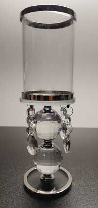 Świecznik Szklany Lampion 2 Kryształy. sople 4