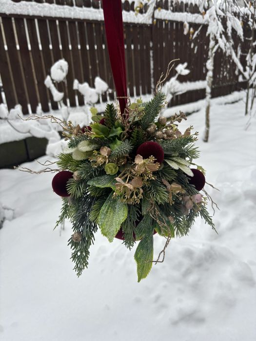 Welurowa kula bombka świąteczna