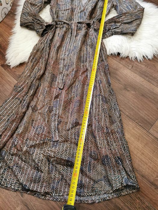 Długa sukienka suknia midi maxi elegancka imprezowa wieczorowa S 36