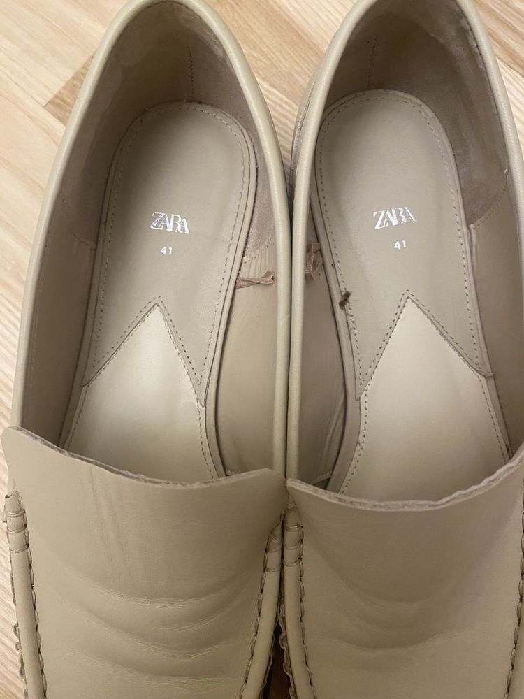 Мокасини жіночі Zara, 41 розмір, бежеві