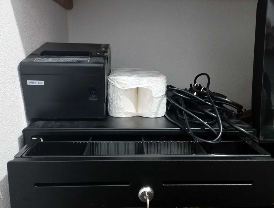 Conjunto POS, PC Touchscreen + Gaveta + Impressora