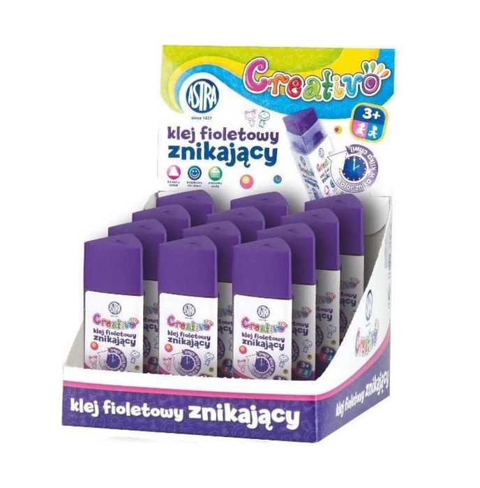 Klej Creativo znikający fioletowy 12g (12szt)ASTRA ASTRA papiernicze