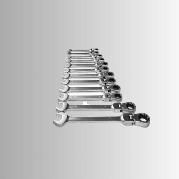 Набор ключей с трещоткой из 12 предметов TECTAKE набір ключів в кейсі