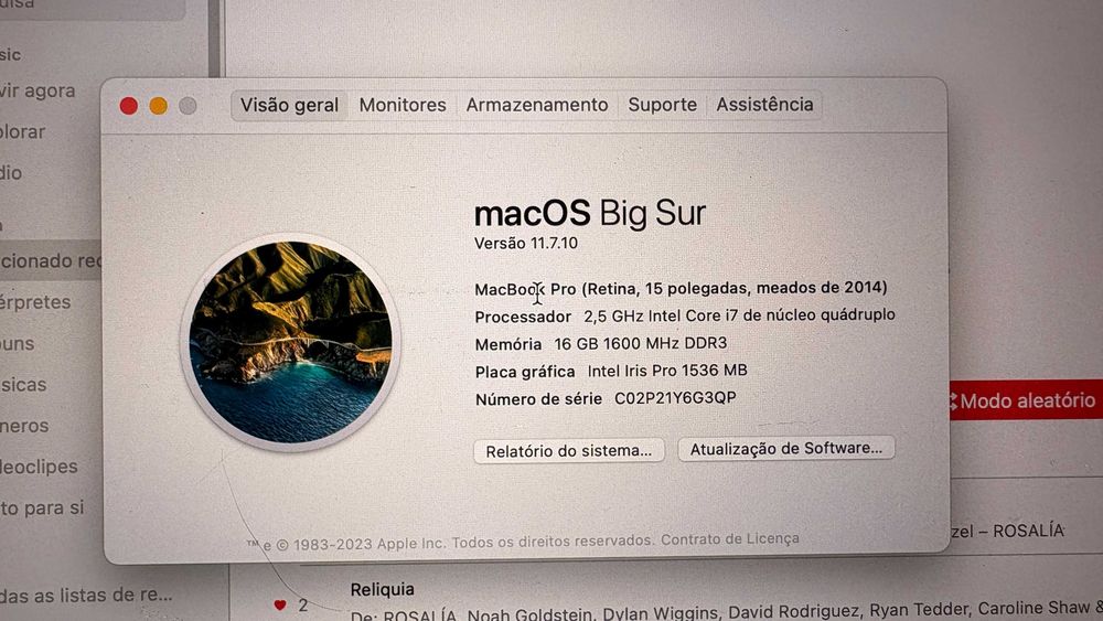 MacBook Pro (Retina, 15", 2014) - c/ defeito mas operacional