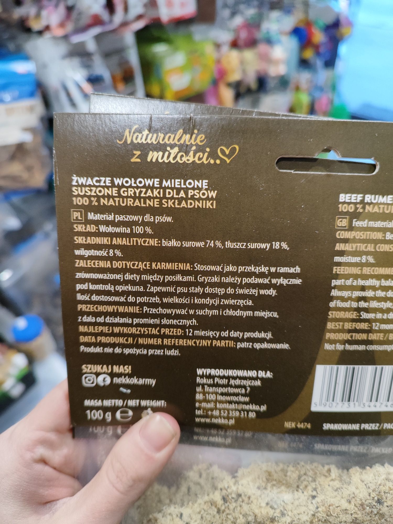 Żwacze mielone przysmak dla psa dodatek do karmy 100g