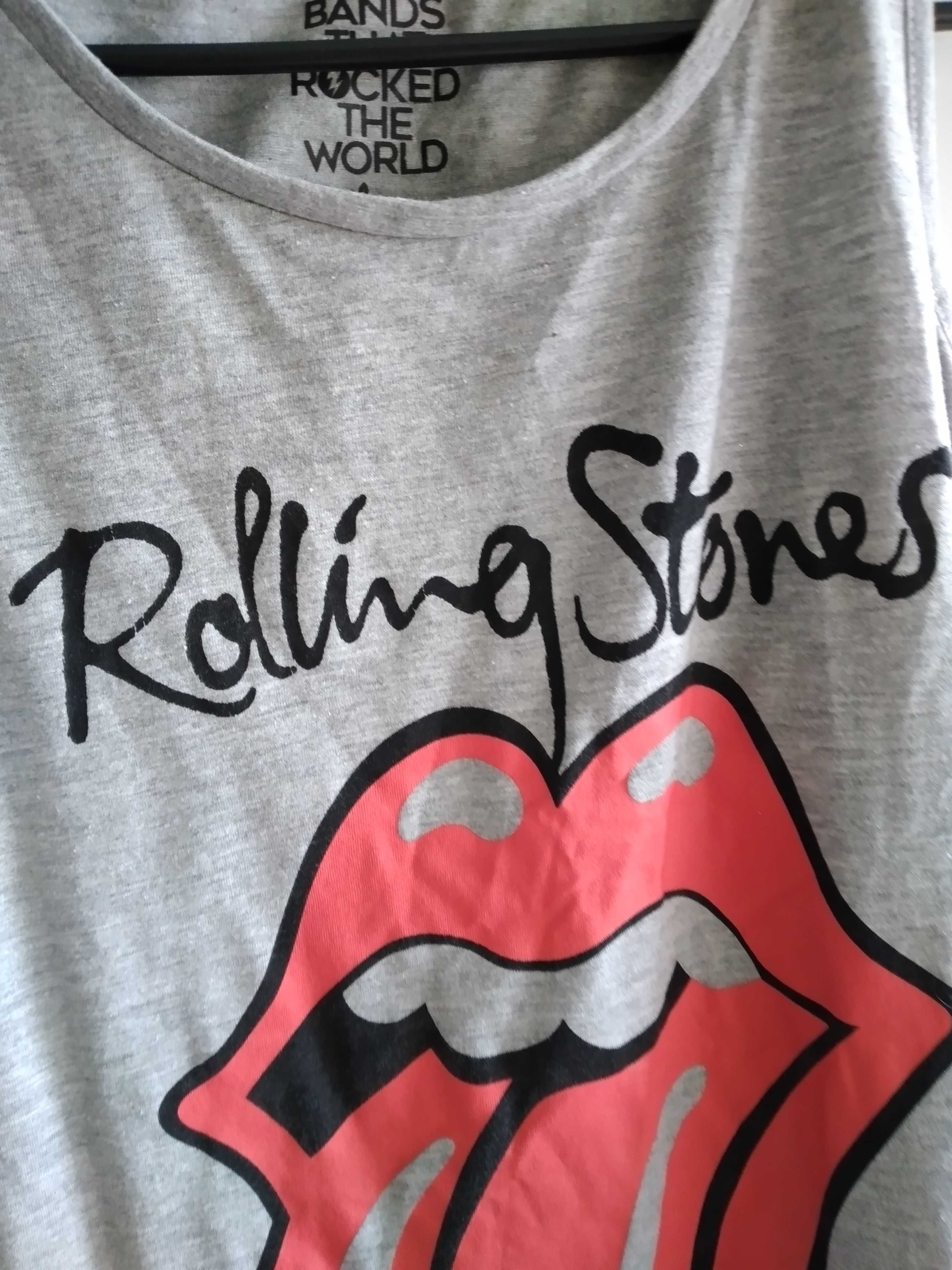 Szara bluzka młodzieżowa dla miłosniczki Rolling Stones
