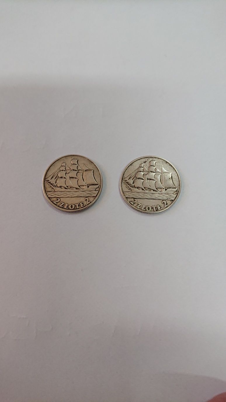 Moneta 2 zł żaglowiec. Rok 1936