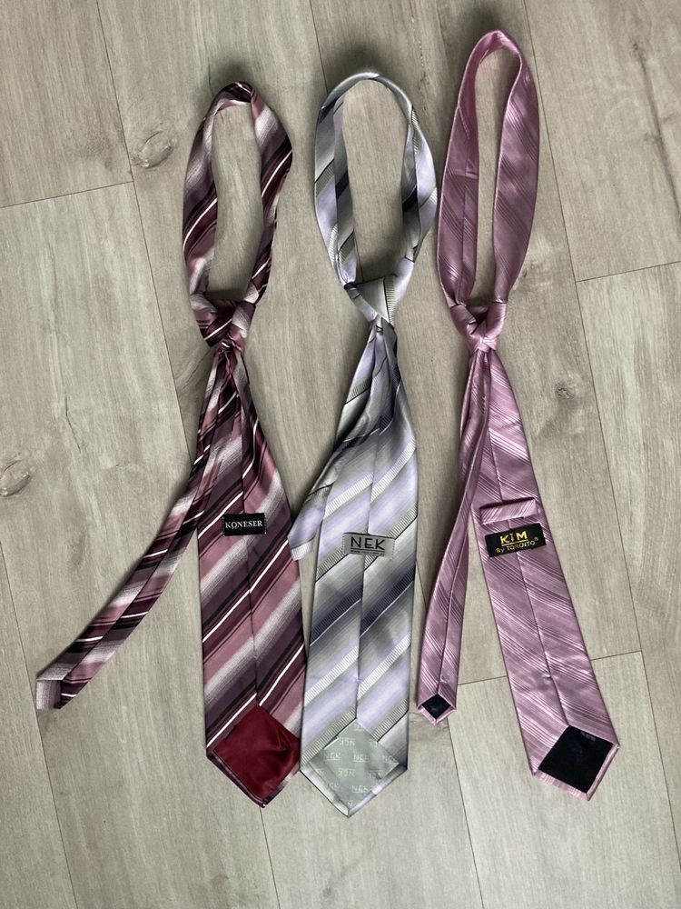 Krawat męski - Zestaw 3 krawatów