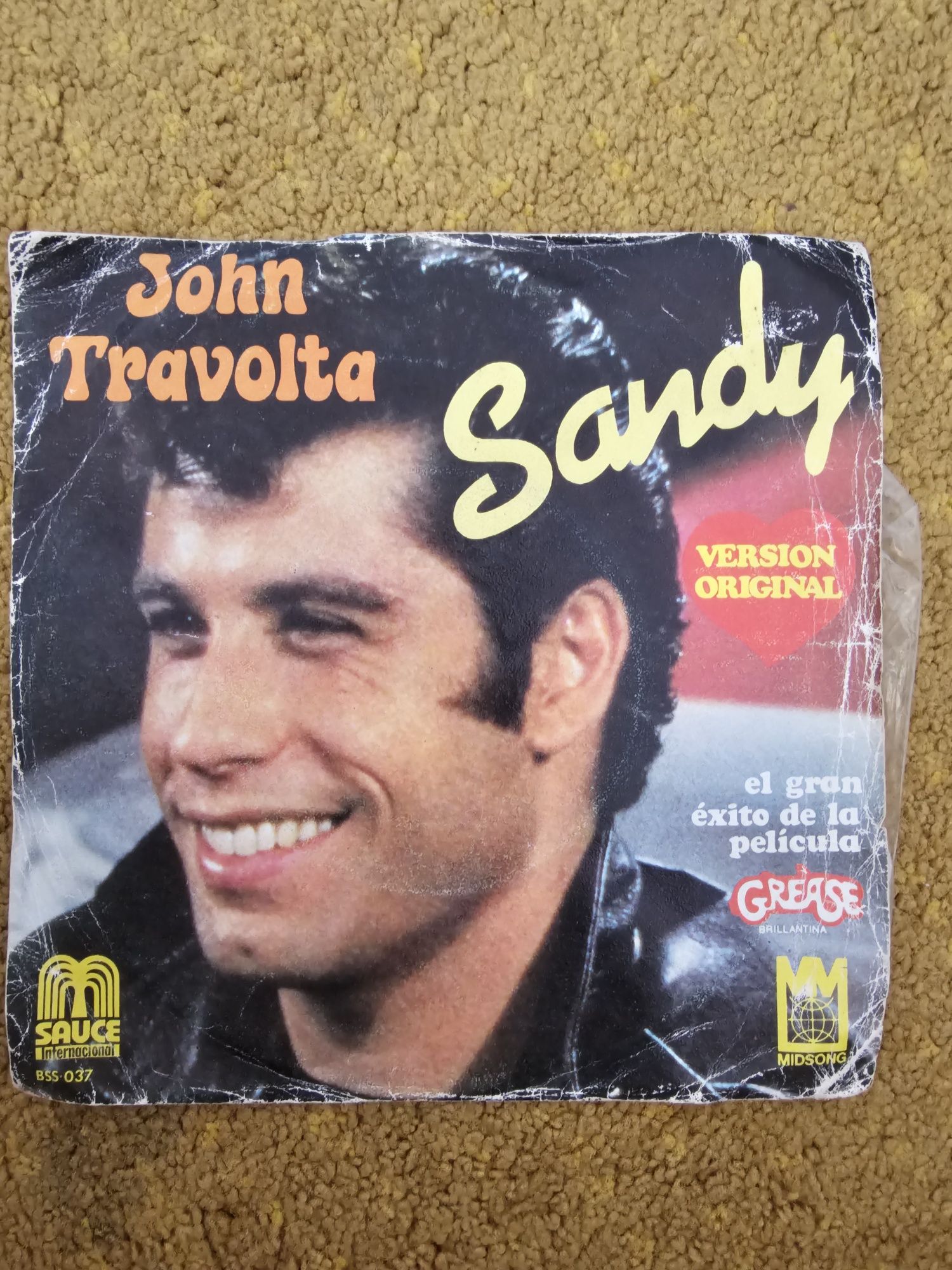 Disco vinil 7" John Travolta Sandy