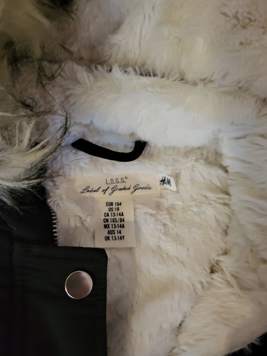 H&M PARKA NA KOŻUSZKU czarna rozmiar 164 stan idealny