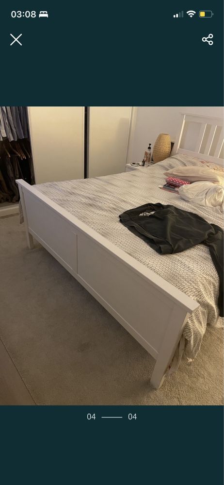 Cama HEMNES Branca - 160x200 (sem colchão e estrado)