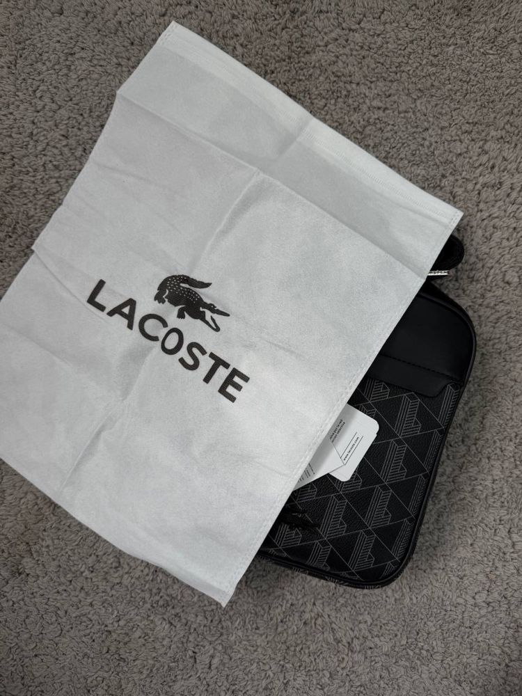 Месенджер Lacoste/ сумка лакосте / лакост барсетка через плече/ чорна