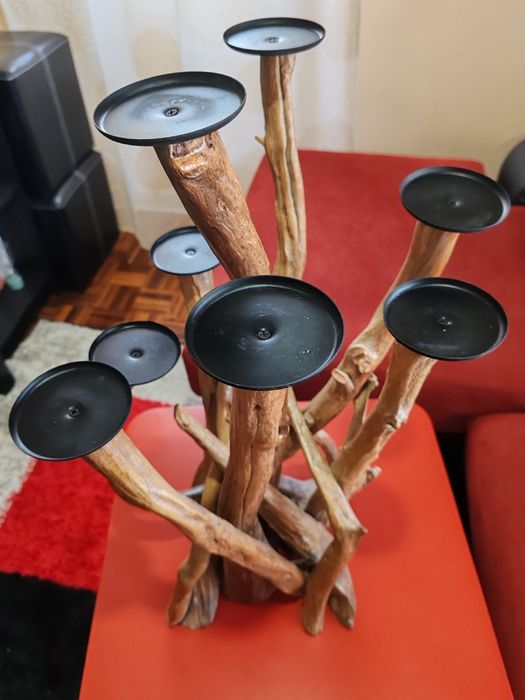 Castiçal x 2 em madeira