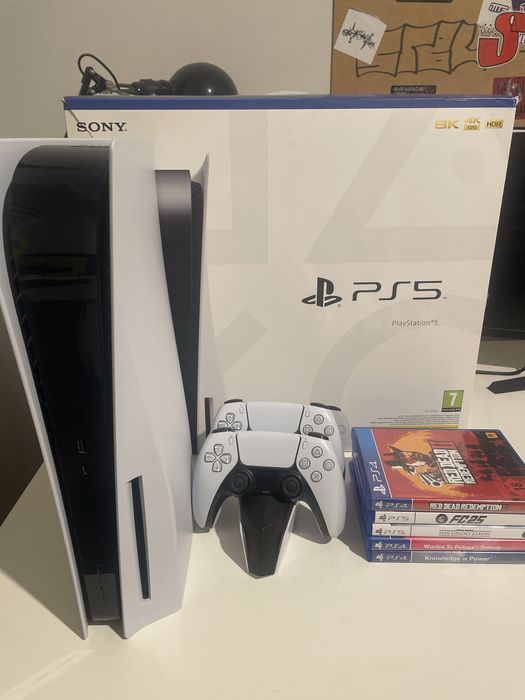 Konsola Playstation PS5 1TB + Dwa Pady + Stacja ładujaca + Gry