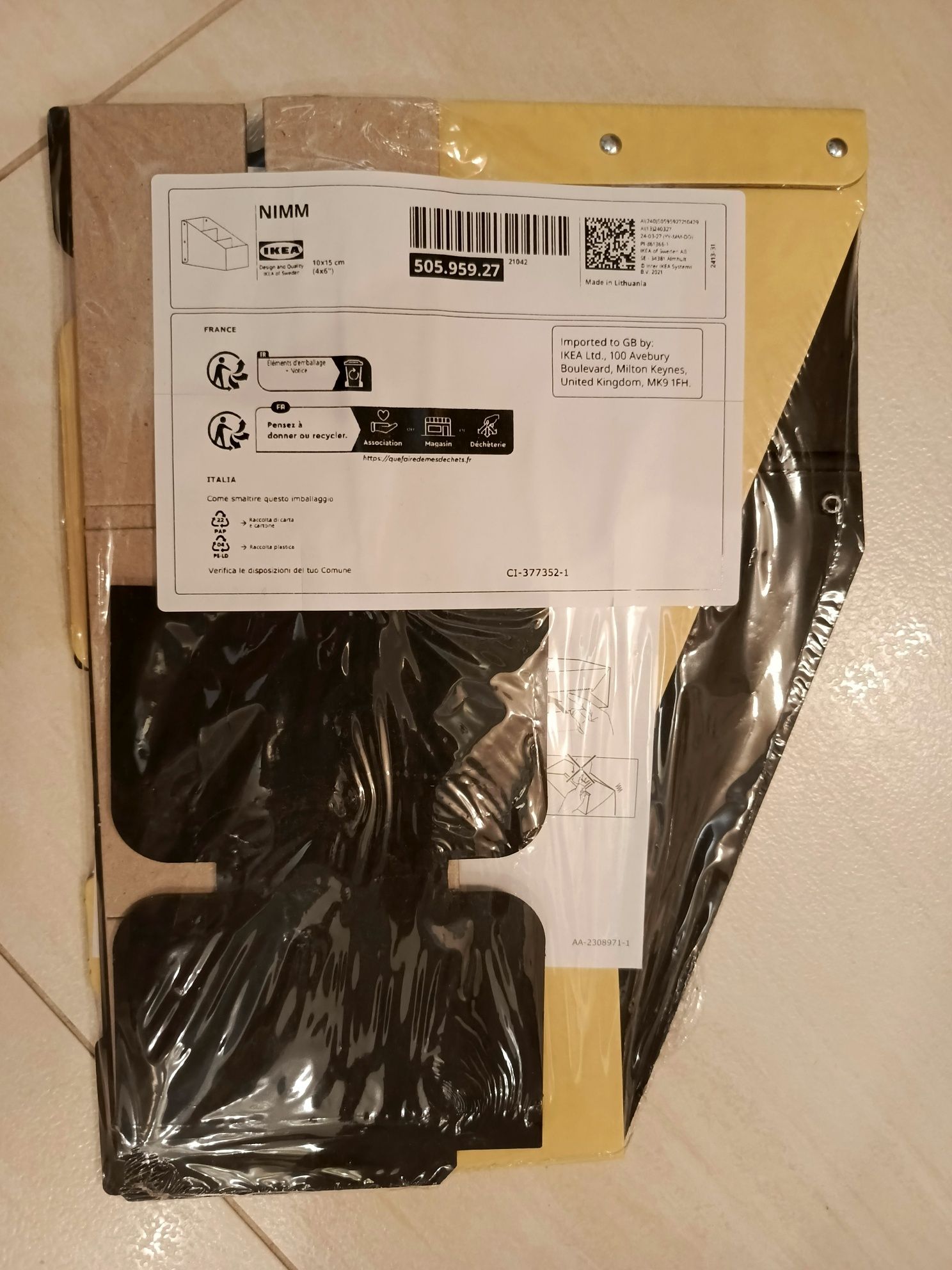 Nimm Ikea organizer na biurko 10x15 żółty pojemnik na kredki pudełko